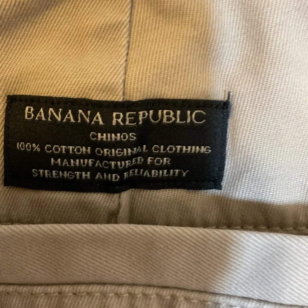 Men's Banana Republic Aiden Chino Khaki Dress‎ Slacks Beige Size 35/30